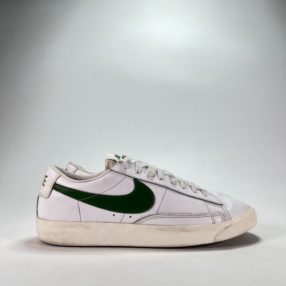 Nike Blazer Low '77 Vintage White Green Leather Sneakers CI6377-108 Men's Size 8